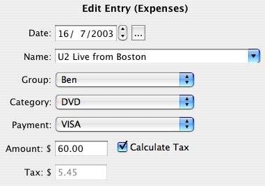 Expense Entry